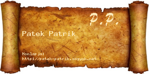 Patek Patrik névjegykártya